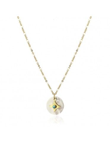 Collar Anartxy acero y nácar COA827