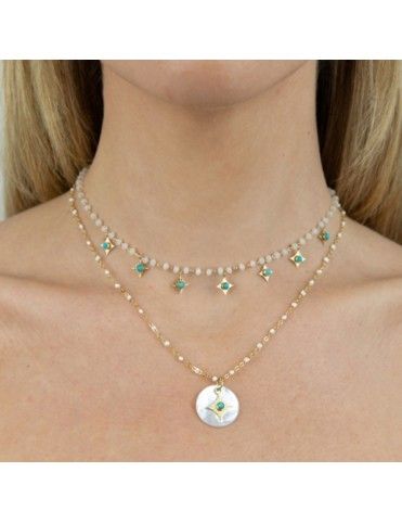 Collar Anartxy acero y nácar COA827