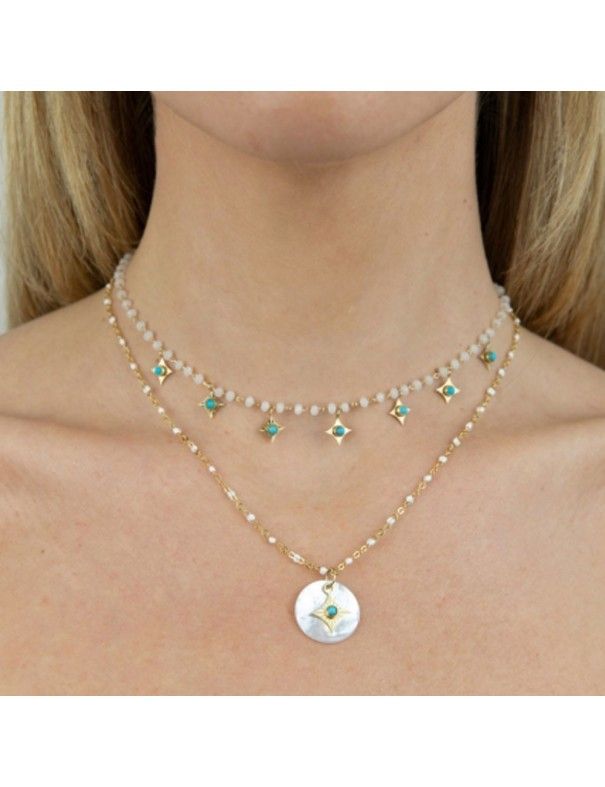 Collar Anartxy acero y nácar COA827