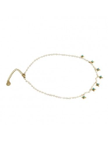 Collar Anartxy acero turquesas COA833