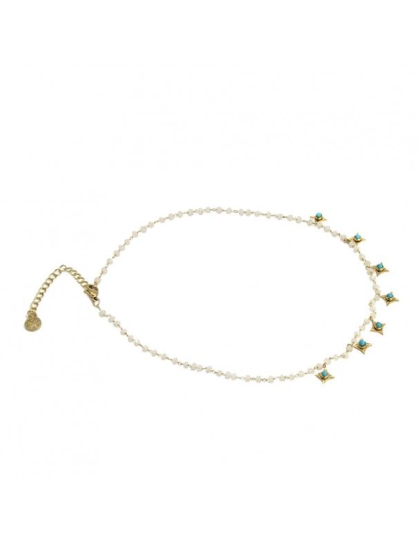 Collar Anartxy acero turquesas COA833