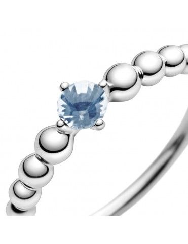 Anillo Pandora Esferas azul agua 198867C01-52