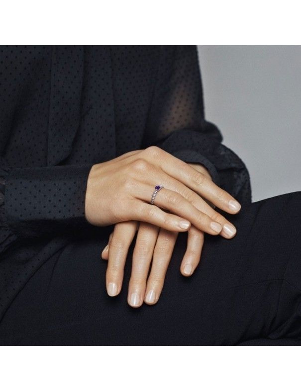 Anillo Pandora Esferas morado 198867C03-54