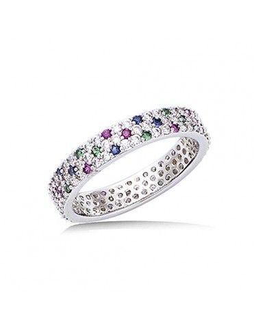 Anillo plata pavé colores 11HV0080X