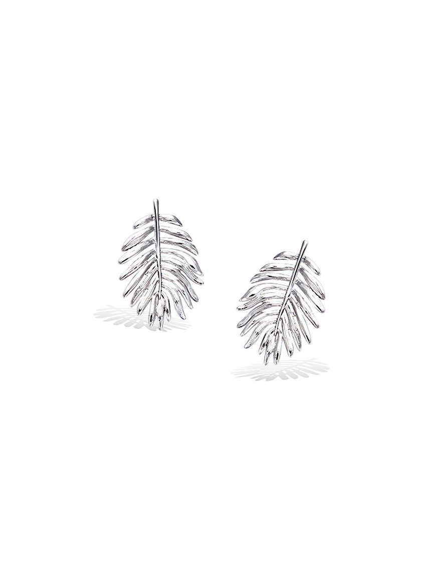 Pendientes plata pluma textura 21EX1040