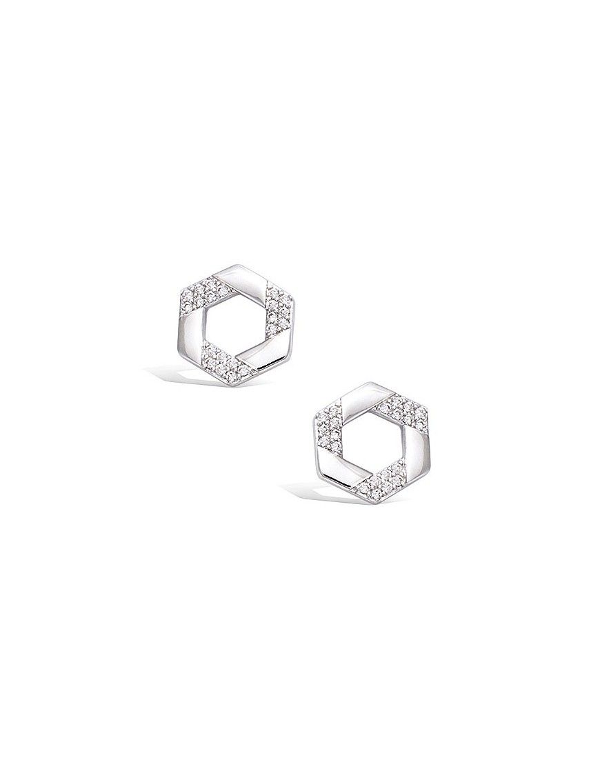 Pendientes plata hexagonales 21HW0030CZ