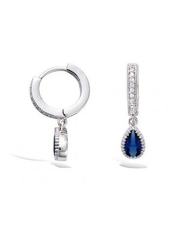 Pendientes plata criollas azul 21HW0690SS