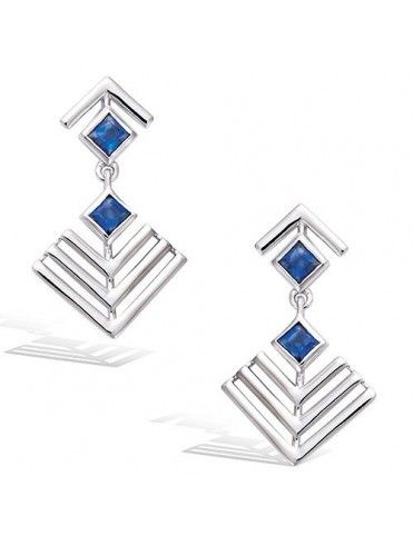 Pendientes plata piedra azul 21HW1210SS