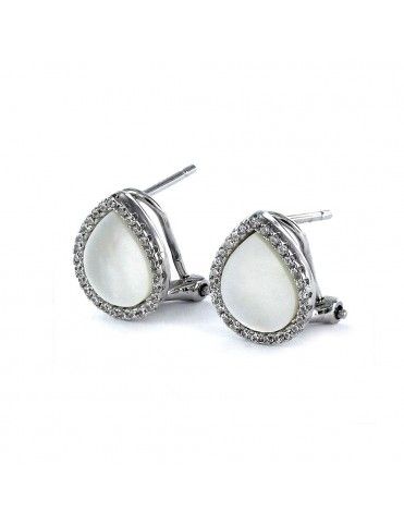 Pendientes de plata forma gota con nácar 9086577