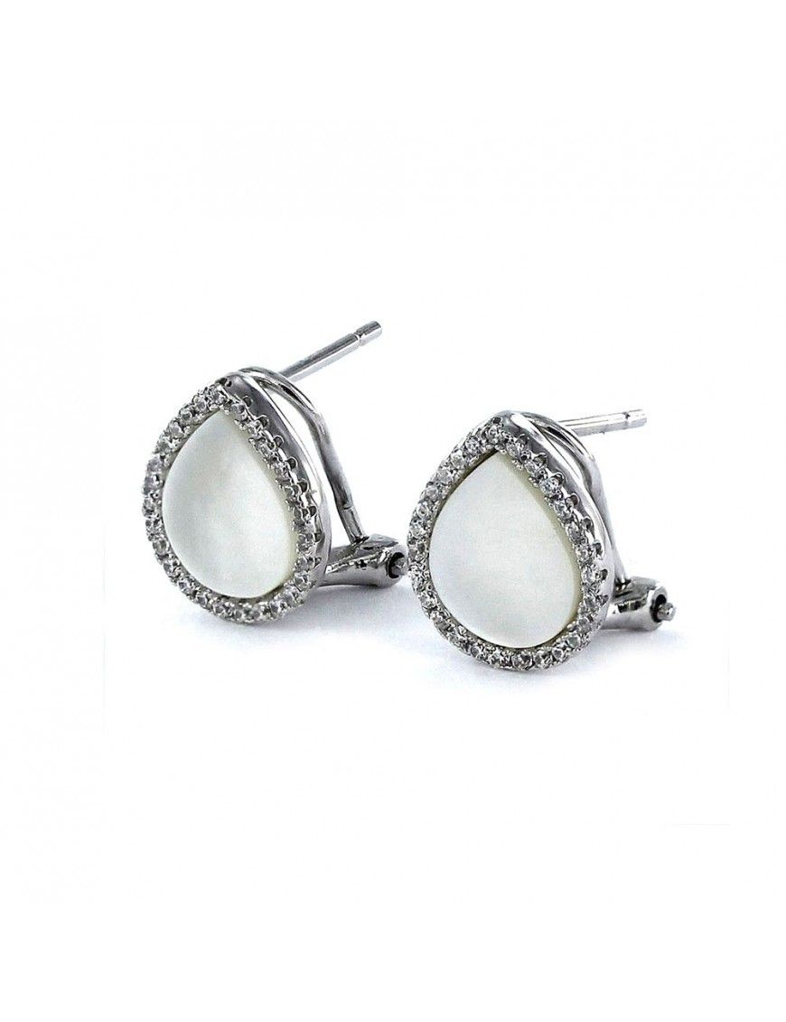 Pendientes de plata forma gota con nácar 9086577