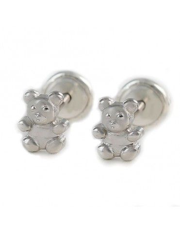 Pendientes plata osito para bebé 9104352
