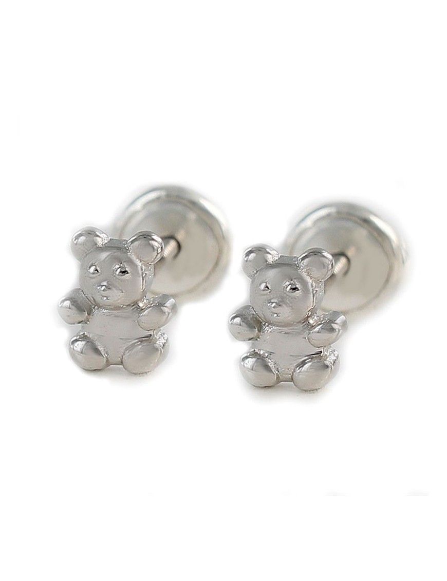 Pendientes plata osito para bebé 9104352