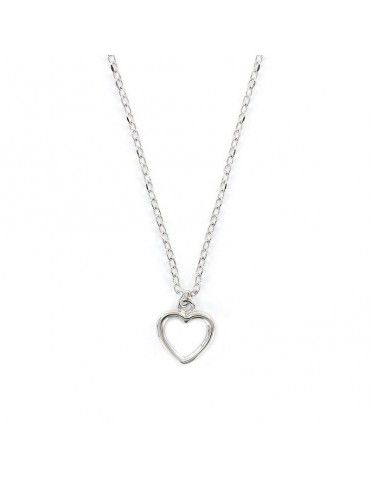 Collar de plata corazón calado 9108286