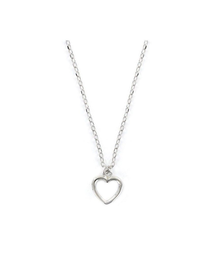 Collar de plata corazón calado 9108286