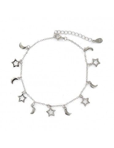 Pulsera plata lunas y estrellas 9109140