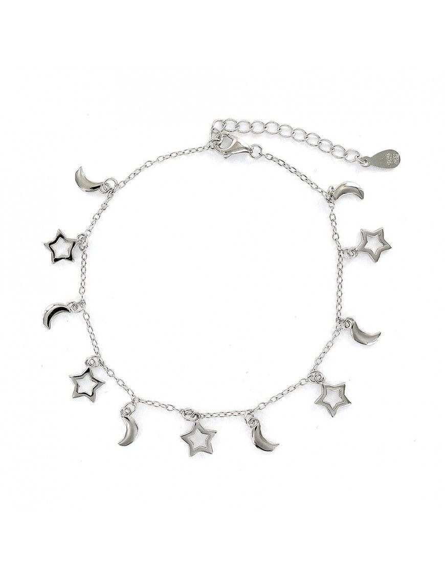 Pulsera plata lunas y estrellas 9109140