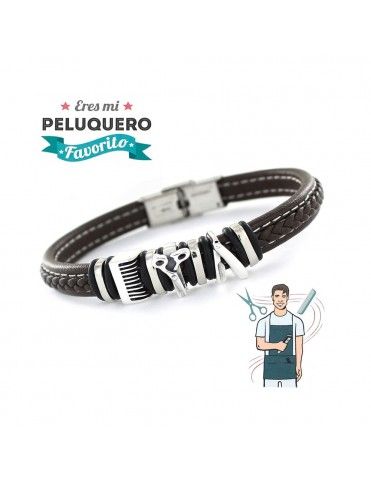Pulsera plata y acero peluquero 9109458