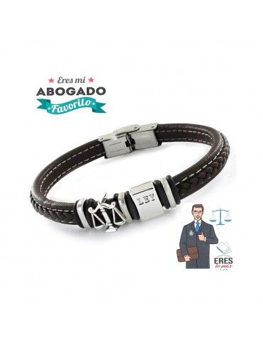 Pulsera plata y acero abogado 9109462