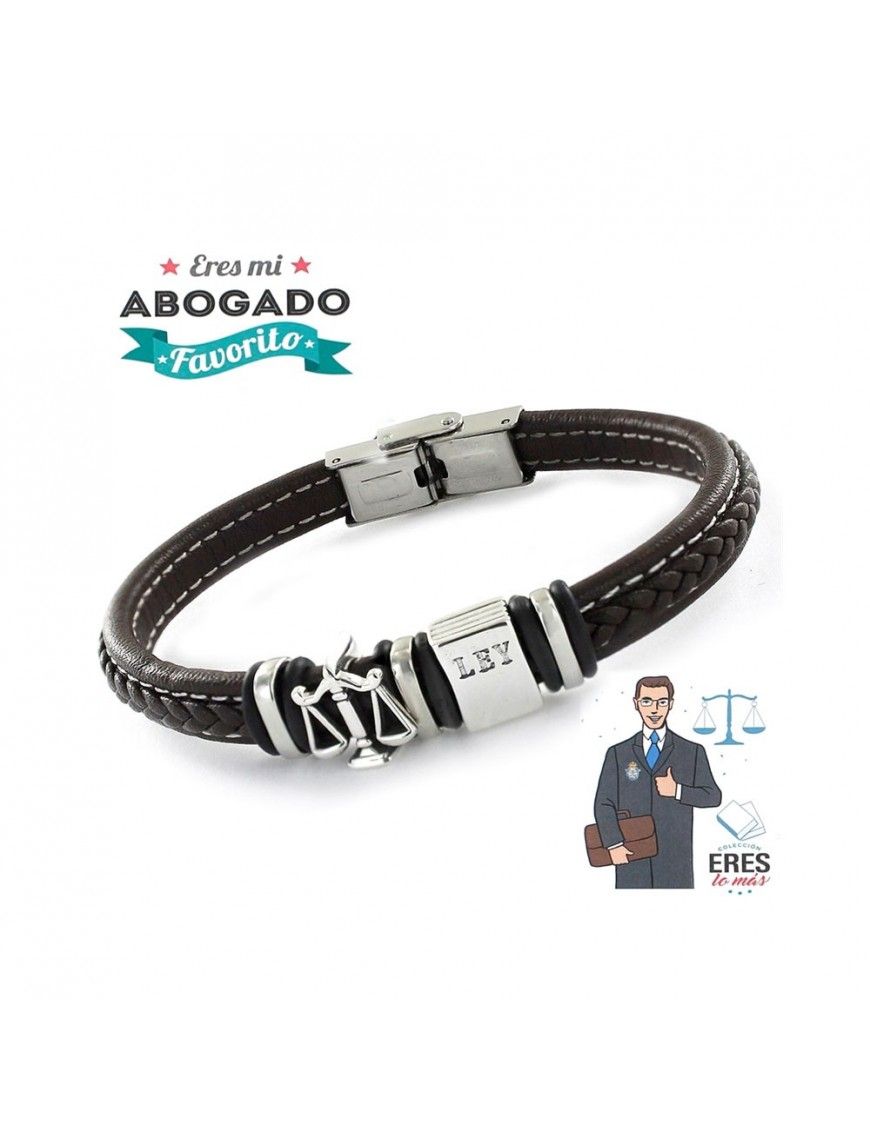 Pulsera plata y acero abogado 9109462