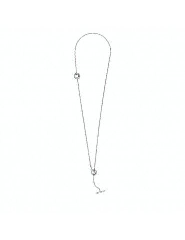 Collar Pandora en T en plata de ley Logo y Corazón en Pavé 399050C01-80