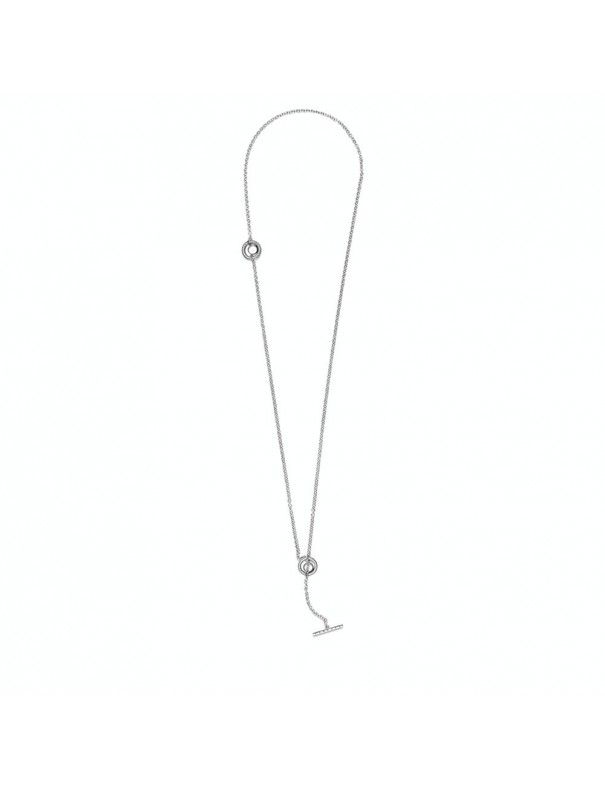 Collar Pandora en T en plata de ley Logo y Corazón en Pavé 399050C01-80