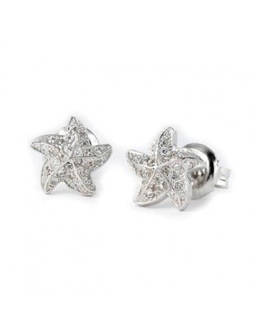 Pendientes de plata estrella de mar para mujer 9103625