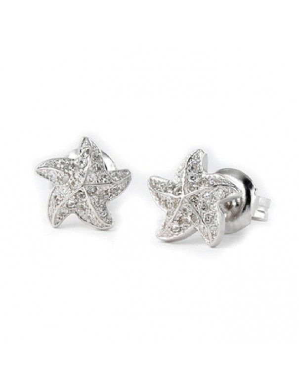 Pendientes de plata estrella de mar para mujer 9103625