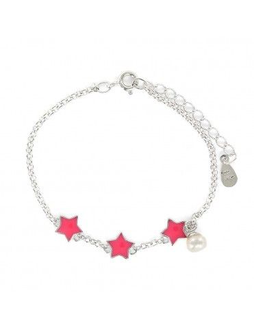 Pulsera de plata tres estrellas para niña 9105983