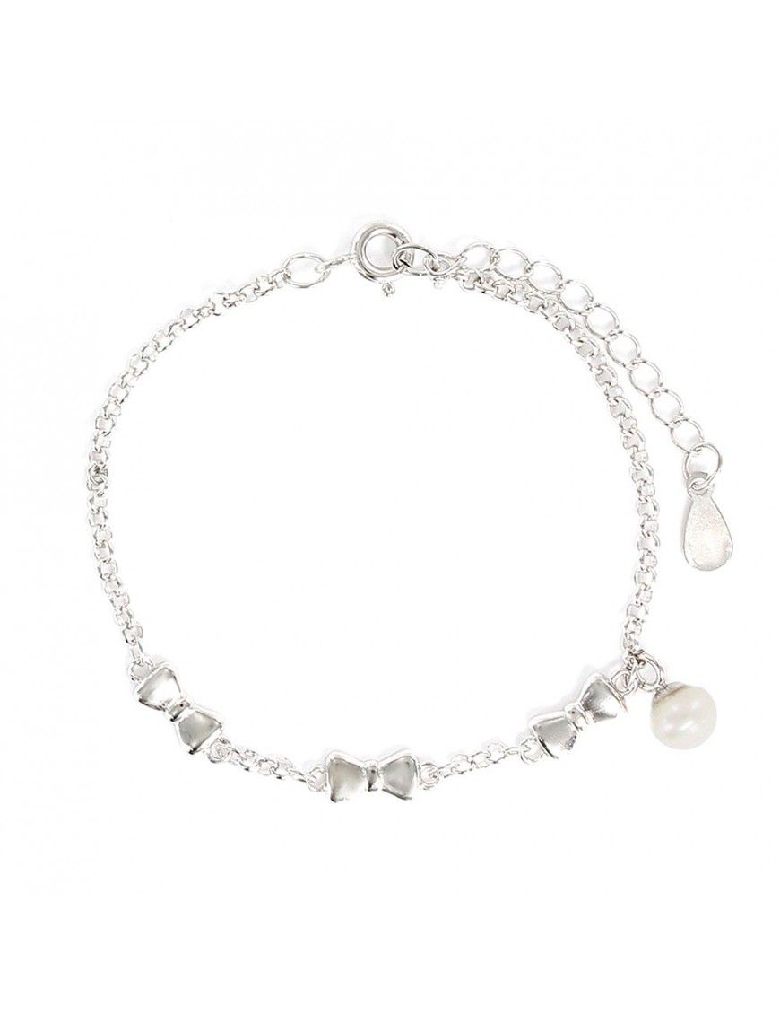 Pulsera de plata tres lazos para niña 9106052