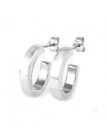 Pendientes de plata aro plano para mujer 9107682