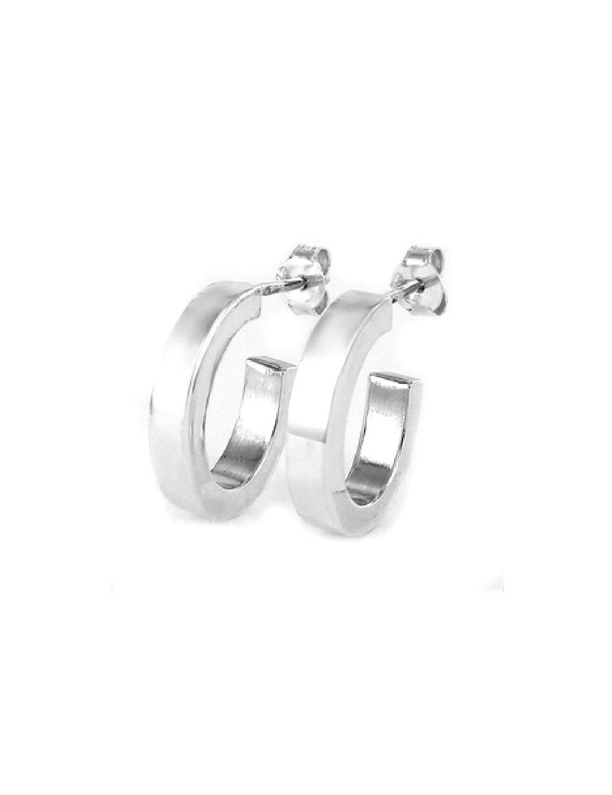 Pendientes de plata aro plano para mujer 9107682
