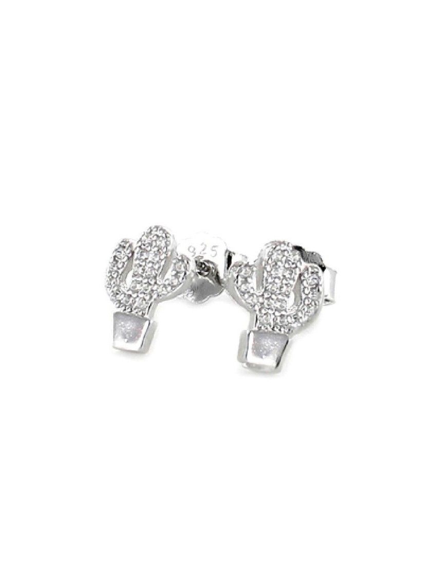 Pendientes de plata cactus para mujer 9108351