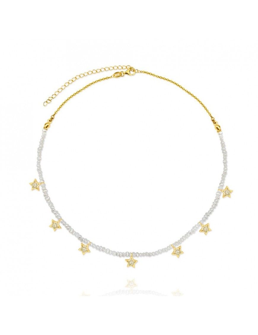 Collar de plata dorada para mujer 175072