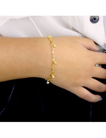 Pulsera de plata chapada en oro 115530