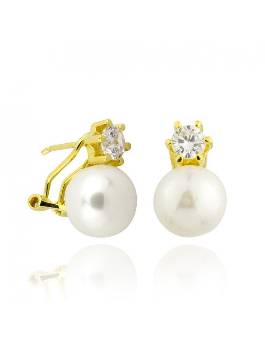 Pendientes de plata chapada en oro 149894