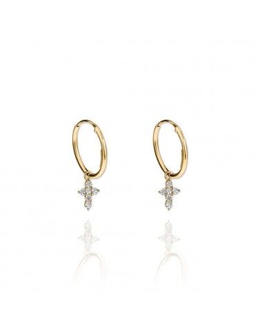 Pendientes de plata chapada en oro 151356