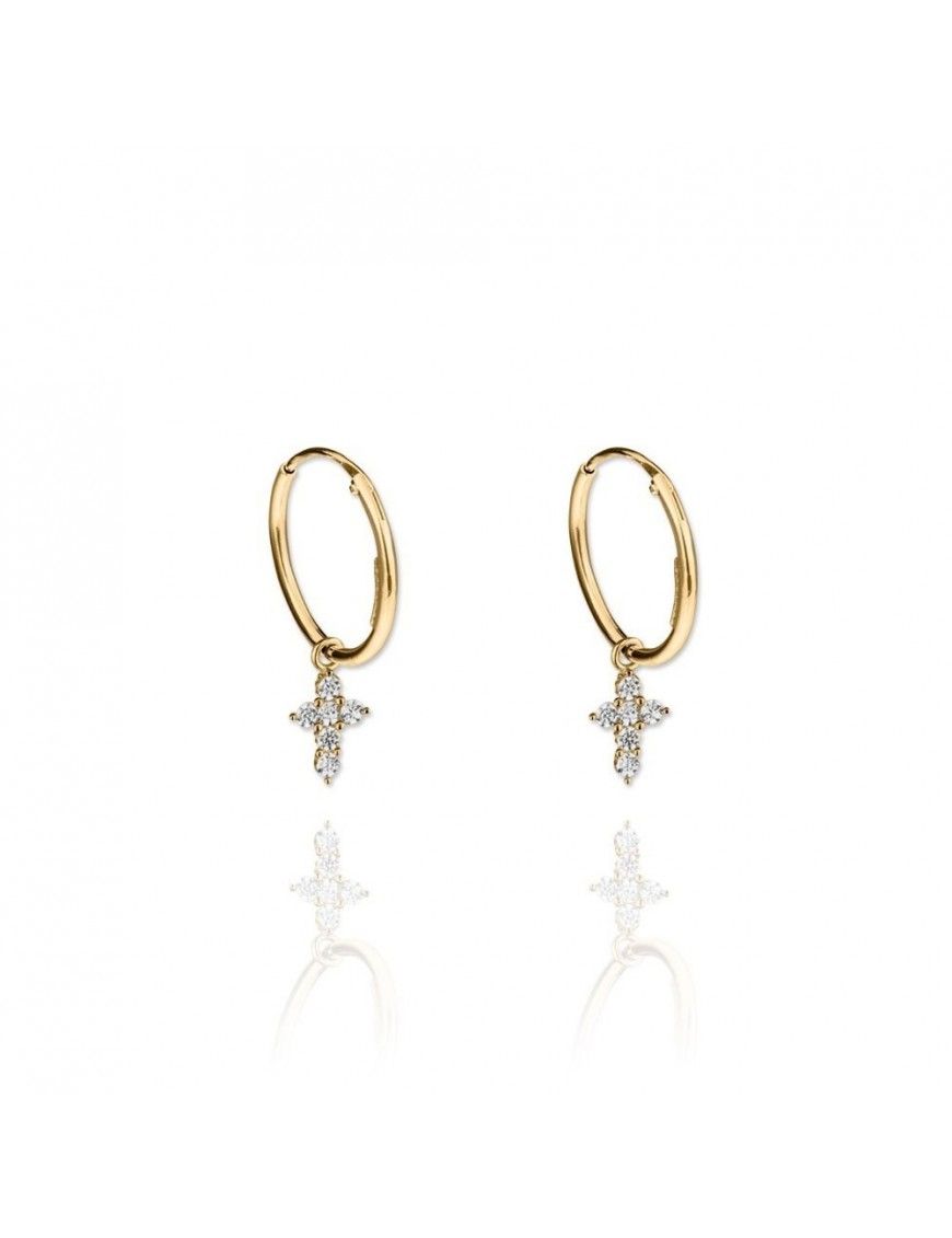 Pendientes de plata chapada en oro 151356