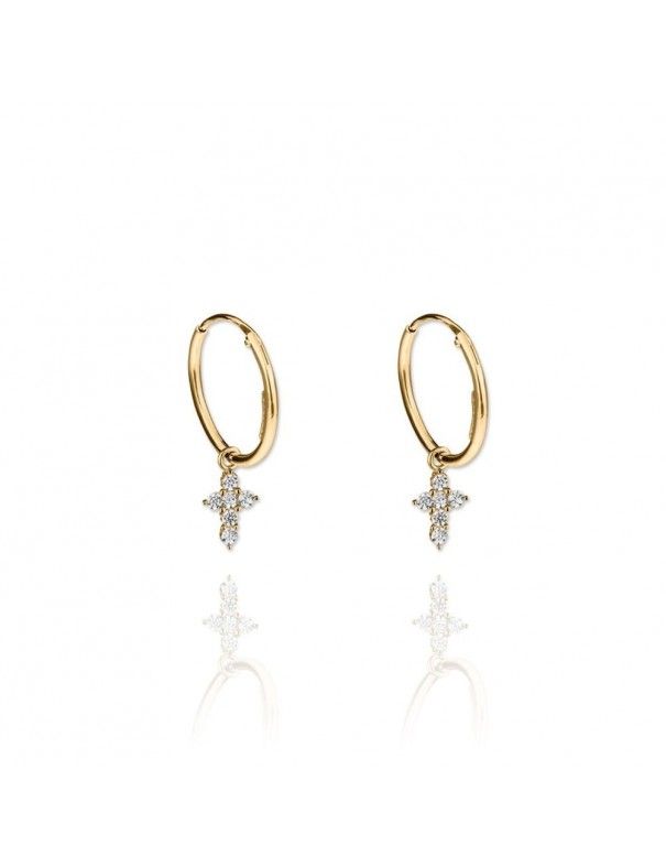 Pendientes de plata chapada en oro 151356