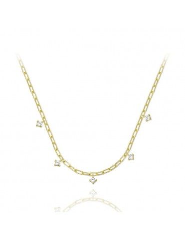 Collar de plata chapada en oro 175065