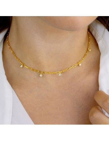 Collar de plata chapada en oro 175065