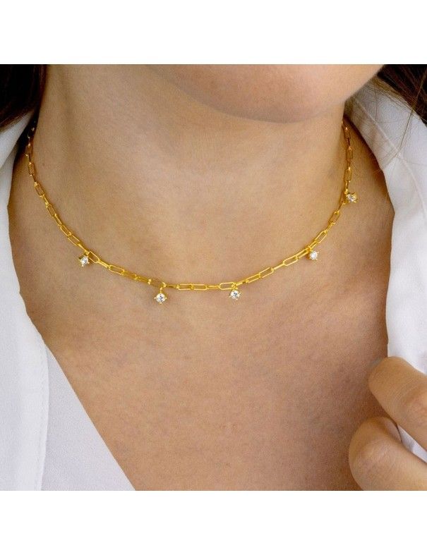 Collar de plata chapada en oro 175065