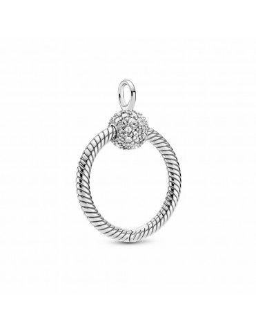Colgante O Pandora Moments en plata de ley en Pavé 399097C01