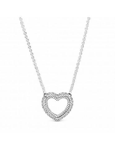 Collar Pandora Cadena de Serpiente y Corazón Abierto 399110C01-45