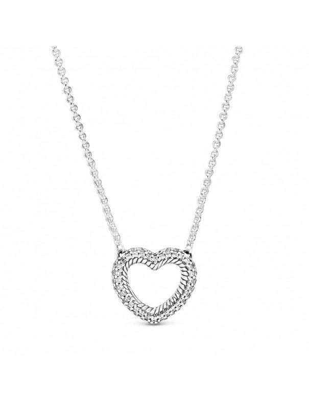 Collar Pandora Cadena de Serpiente y Corazón Abierto 399110C01-45