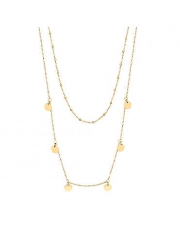 Collar Lotus Silver doble con círculos LP3003-1/2