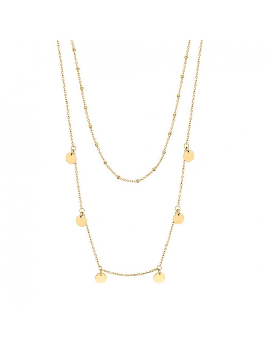 Collar Lotus Silver doble con círculos LP3003-1/2