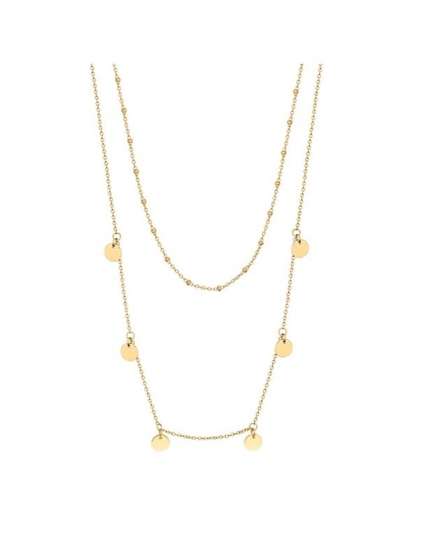 Collar Lotus Silver doble con círculos LP3003-1/2