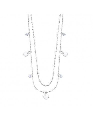 Collar Lotus Silver doble con círculos LP3004-1/1