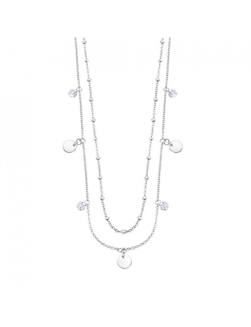 Collar Lotus Silver doble con círculos LP3004-1/1