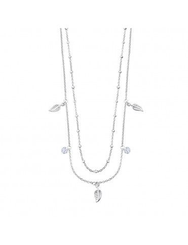 Collar Lotus Silver doble con plumas LP3008-1/1